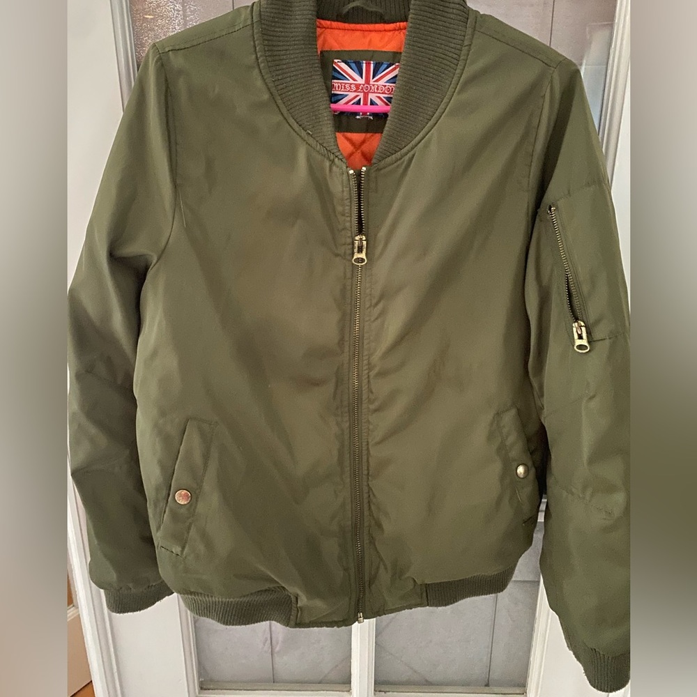 Miss London Army Green Bomber Jacket. Medium